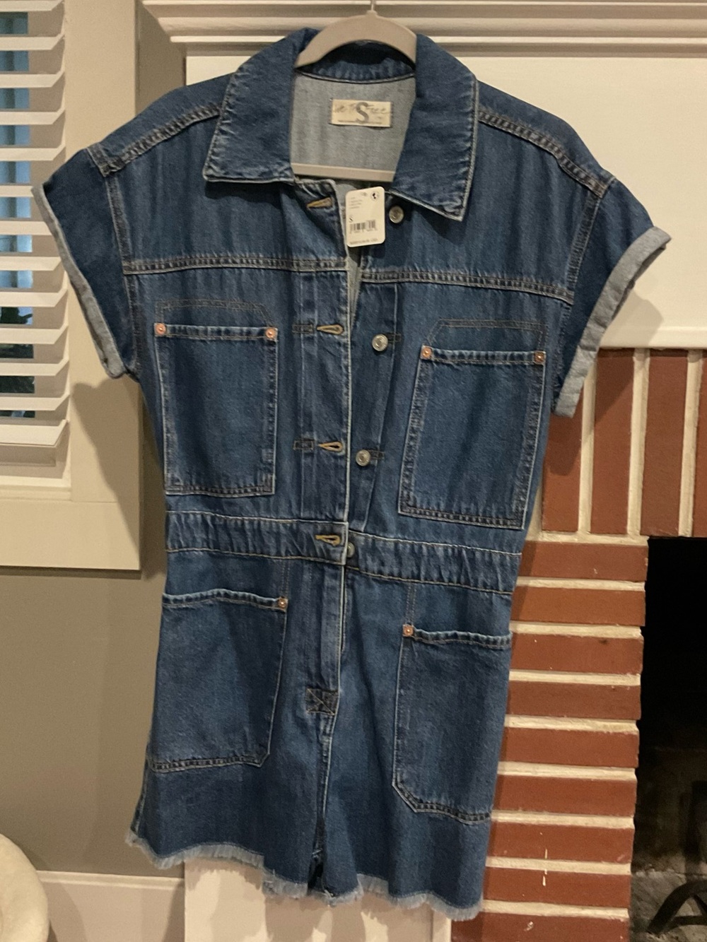 We The Free Blue Denim Cutoff Romper *NWT* 100% Cotton